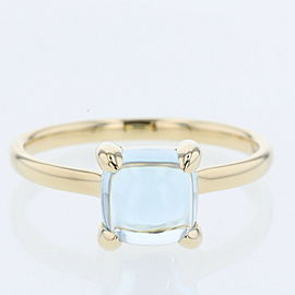 TIFFANY & Co 18k Yellow Gold Blue Topaz Ring LXGBKT-766