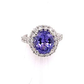 Tanzanite Diamond Ring 14 kt 5.30 TCW Certified $6,950 013306