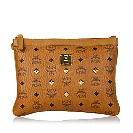 MCM Visetos Leather Clutch