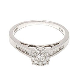 14K White Gold Diamond Fashion Cocktail Ring