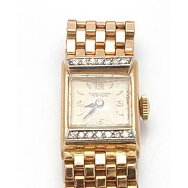 M&W Ullmann Retro 1940-50's 14K Rose Gold Diamond Watch