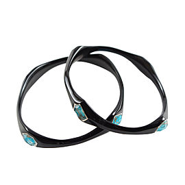 Ippolita Resin and Sterling Silver with Turquoise Bangle Bracelet