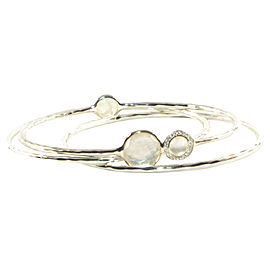 Ippolita Sterling Silver with Mother Of Pearl and Diamond Bangle Bracelet