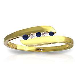 0.25 CTW 14K Solid Gold Ring Channel Set Diamond Sapphire