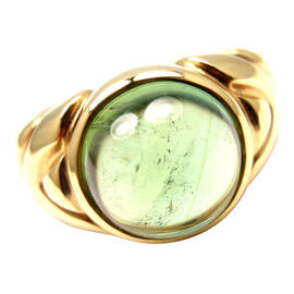 Bulgari 18K Yellow Gold Green Tourmaline Ring