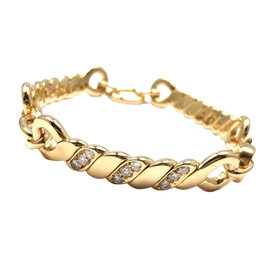 Bulgari 18K Yellow Gold Diamond Link Bracelet