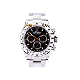 Rolex Daytona Stainless Steel Chronograph Watch 116520 Black Dial Unworn