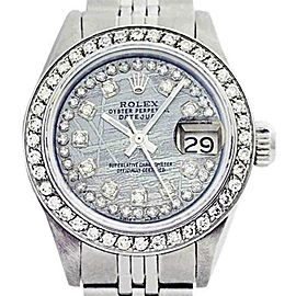 Rolex Datejust Oyster Perpetual Stainless Steel/18K White Gold Meteorite Diamond Womens Watch