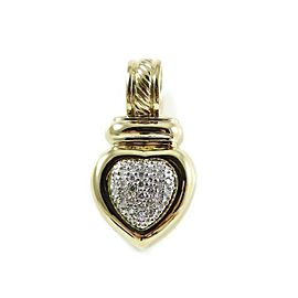 David Yurman Heart Collection 18k Yellow Gold Diamond Pendant