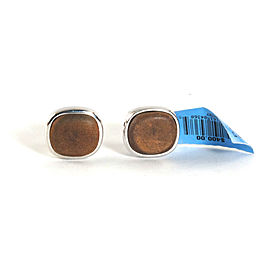 David Yurman 925 Sterling Silver with Leather Cufflinks