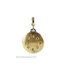 Dominique Cohen 18K Yellow Gold with 0.15ctw Diamond Disk Charm Enhancer Pendant