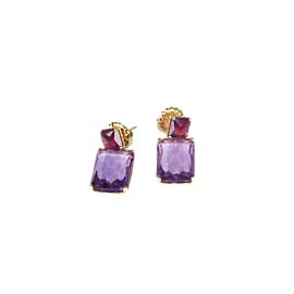 Ippolita 18K Yellow Gold with Ruby and Amethyst Drop Earrings