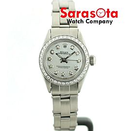 Rolex Oyster Perpetual 6616 MOP Diamond Dial & Bezel Stainless Auto Womens Watch