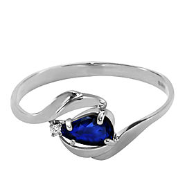 0.51 CTW 14K Solid White Gold Shower Music Sapphire Diamond Ring