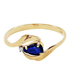 0.51 CTW 14K Solid Gold Turbulent Waters Sapphire Diamond Ring