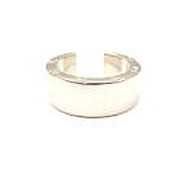 ELEGANT and STYLISH. CHANEL 18K WHITE GOLD SMOOTH OPEN RING, SIZE 5.5