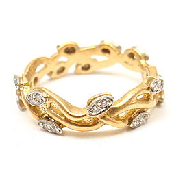 Vera Wang Fine Jewelry 18k Yellow Gold Diamond Vine Motif Band Ring