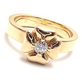 EXQUISITE AND LUCKY! Chanel 18k Yellow Gold Diamond Four Leaf Clover Ring.