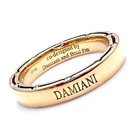 Authentic Damiani Brad Pitt 18k Yellow Gold 20 Diamond 4mm Band Ring Sz 8.5