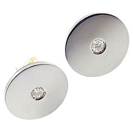 Bvlgari Bulgari 18k Yellow + White Gold Diamond Disc Earrings