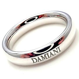 Damiani 18k White Gold 4.5mm Band Ring Sz 8