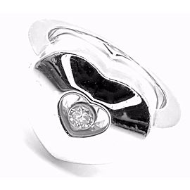 Authentic! Chopard 18k White Gold Happy Diamond Heart Ring