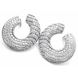 Cartier Neptune 18k White Gold Diamond Large Hoop Earrings