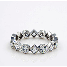 Rachel Koen 1.98cts Carre Round Cut Diamonds Platinum Eternity Band Size 6.25