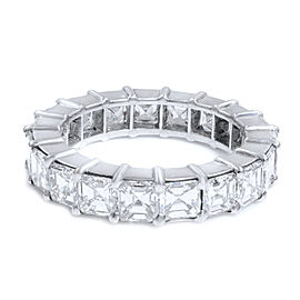 True Asscher Cut Diamond Eternity Band Ring 5.07cts Platinum Size 7