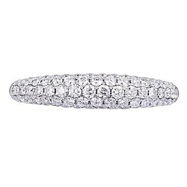 Rachel Koen 18K White Gold 0.83cts Genuine Diamond Pave Ladies Ring Size 6.5