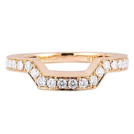 18K Rose Gold 0.75cts Genuine Curved Diamond Pave Ladies Ring Size 6.5