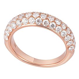 18K Rose Gold 1.65cts Genuine Diamond Pave Ladies Ring Size 6.5