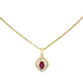 Rachel Koen 1.75 Cttw Rubies 0.50 Cttw Diamonds Yellow Gold Ladies Jewelry Set