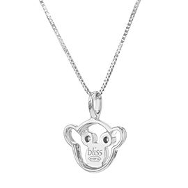 True 18k White Gold Teddy Bear Ladies Necklace Pendant Bliss 0.02 Cttw