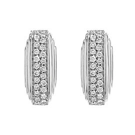 True 18K White Gold 0.68 Cttw Diamonds Huggie Ladies Earrings 15.5 g