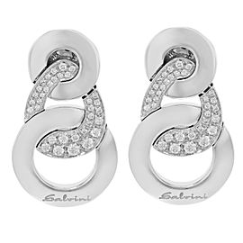 Salvini 18K White Gold 68 Diamonds Ladies Stud Earrings 13.4 g