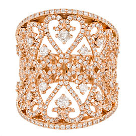 Rachel Koen 18K 750 Rose Gold 1.247ct Diamond Cocktail Band Ring