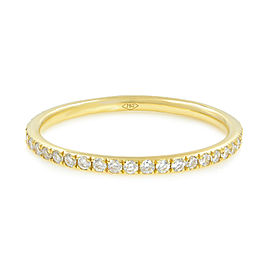 Micro Pave Delicate Diamond Eternity Band 18K Yellow Gold 0.39cttw