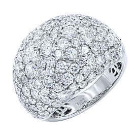 18K White Gold Diamond Cluster Pave Right Hand Ladies Ring 4.75cttw Size 6.5