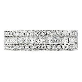 Rachel Koen 18K White Gold 1.40cts Genuine Diamond Pave Ladies Ring Size 6.5