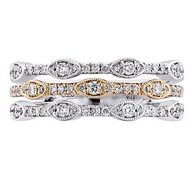 Rachel Koen 18K Gold 0.40cts Genuine Diamond Pave Ladies Ring Size 6.5