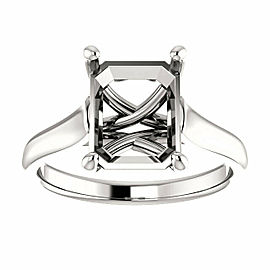 Rachel Koen Platinum Cathedral Emerald Cut Engagement Ring Mounting Size 6.5