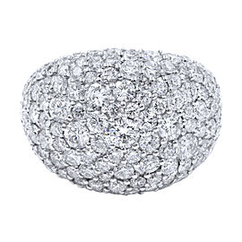 Rachel Koen 18K White Gold Large Pave Diamond Encrusted Ladies Ring 5.17cttw