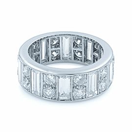 True Platinum Baguette & Round Diamonds Eternity Band Size 5.75 4.00cts