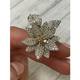 Rachel Koen 18K White Gold Diamond Estate Flower Ring 1.27cts