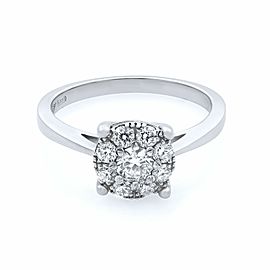 True 18k White Gold 0.40 Cttw Round Cut Diamonds Women's Cluster Ring