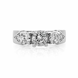 True 18K White Gold 1.00cttw H SI Round Cut Diamond Engagement Ring SZ5.5