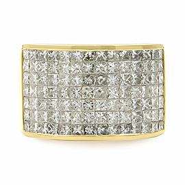 True 14K Yellow Gold Princess Cut Diamond Unisex Ring Size 8.25 4.50cts