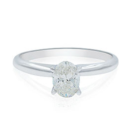 Rachel Koen Oval Cut Solitaire Diamond Engagement Ring in 14K White Gold 0.59cts