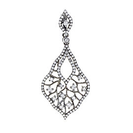 True White Gold Black Rhodium Diamond Drop Pendant 14K 0.67cttw